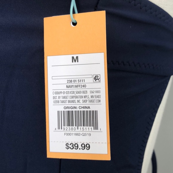 NWT✨Kona Sol Medium Coverage Navy Crochet Swimsuit - Picture 3 of 5